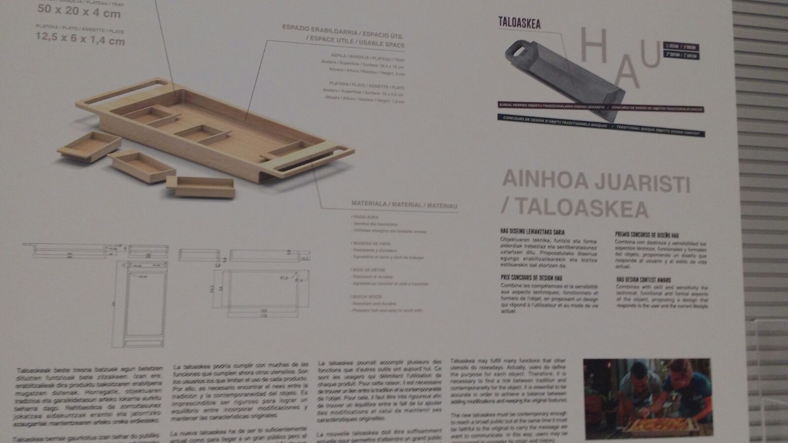 Ainhoa Juaristik irabazi du Euskal Herriko Objektu Tradizionalen Diseinu Lehiaketa