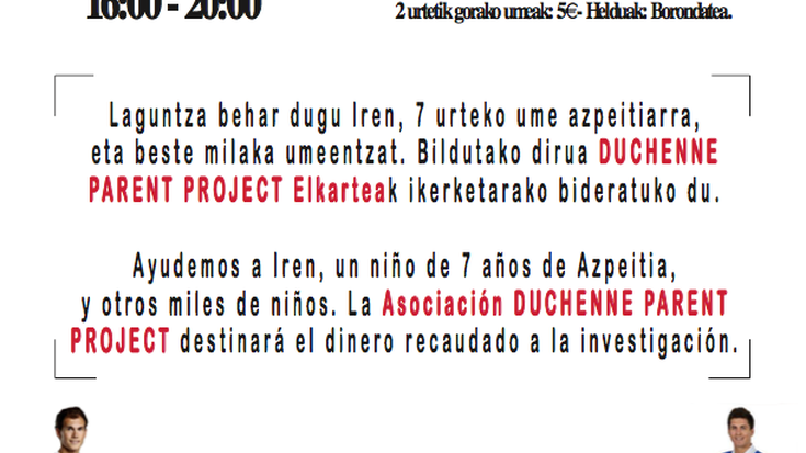 Duchenne gaixotasuna dutenei laguntzeko elkartasun ekitaldia