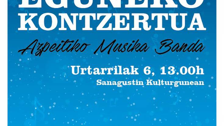 Bandaren Errege eguneko kontzertua, asteazkenean Sanagustinen