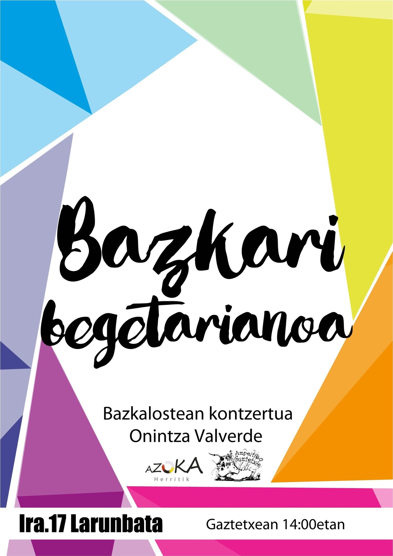 Bazkari begetarianoa izango da Gaztetxean zapatuan