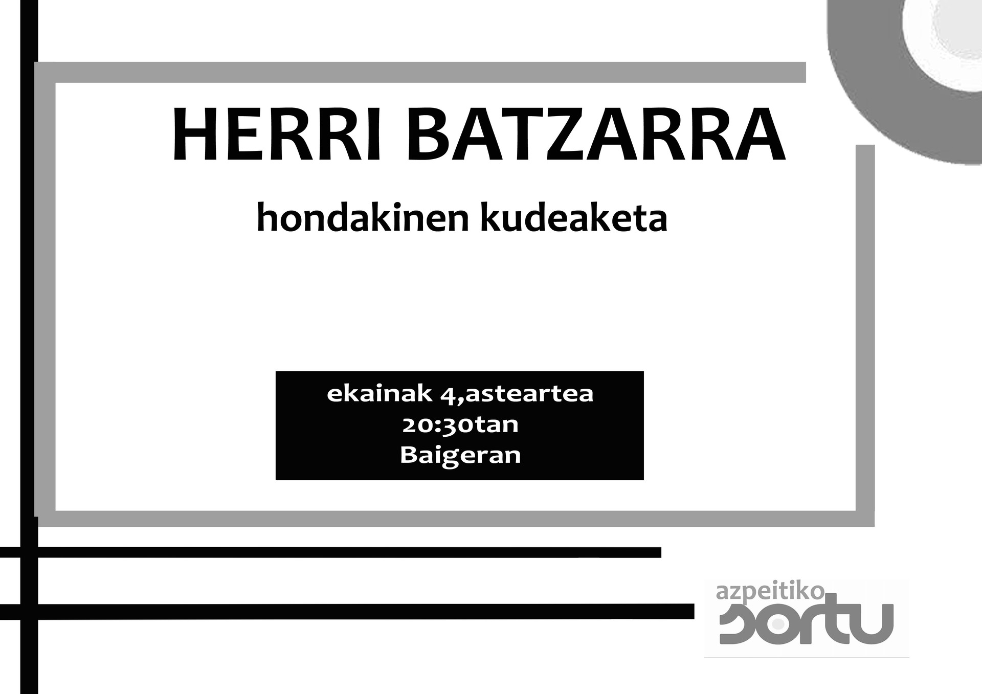 Gaur, asteartea ekainak 4, Herri ...
