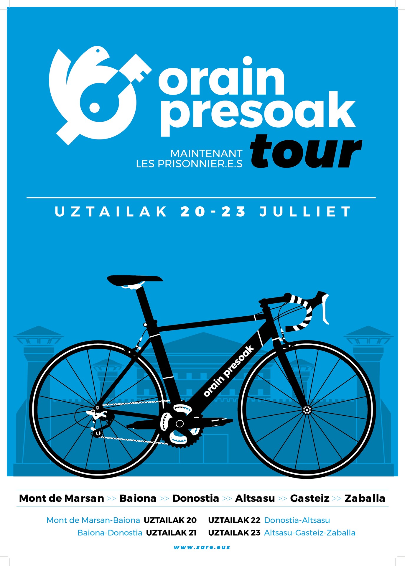 Orkatzen, Erreka Biken eta Interneten eman daiteke izena Orain Presoak bizikleta martxarako
