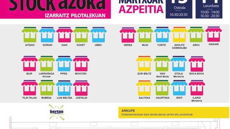 Asteburuko Stock Azokan 28 postu izango dira