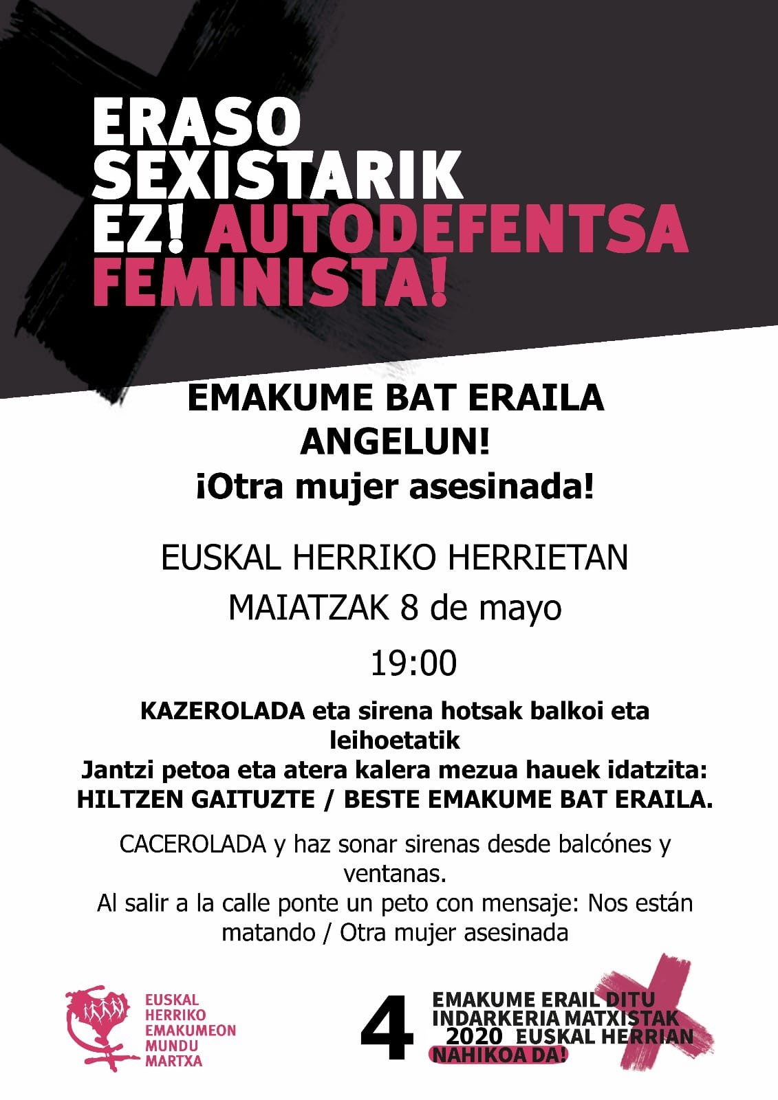 Angeluko hilketa matxista salatu du Basanderiek talde feministak