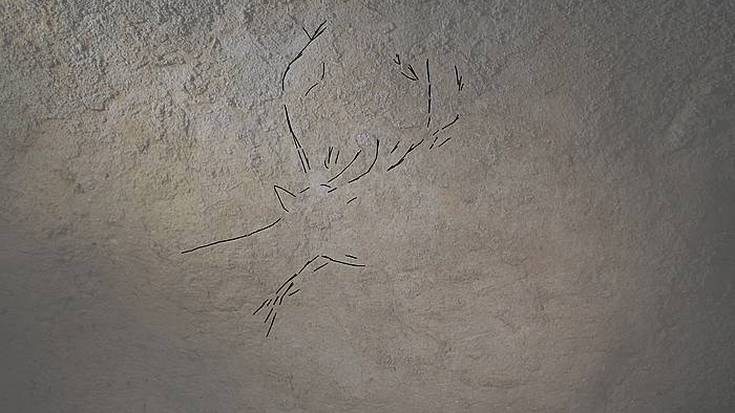 Azpeitiko Antxietako kideek labar artea aurkitu dute Debako Arbil V kobazuloan