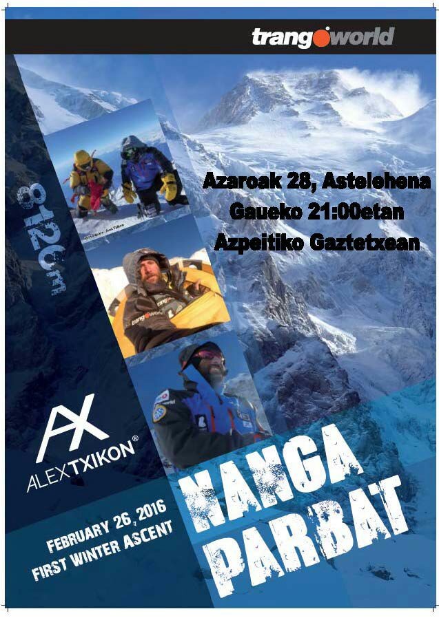 'Nanga Parbat, Neguko Lehen Igoera' dokumentala eskainiko dute astelehenean, Gaztetxean