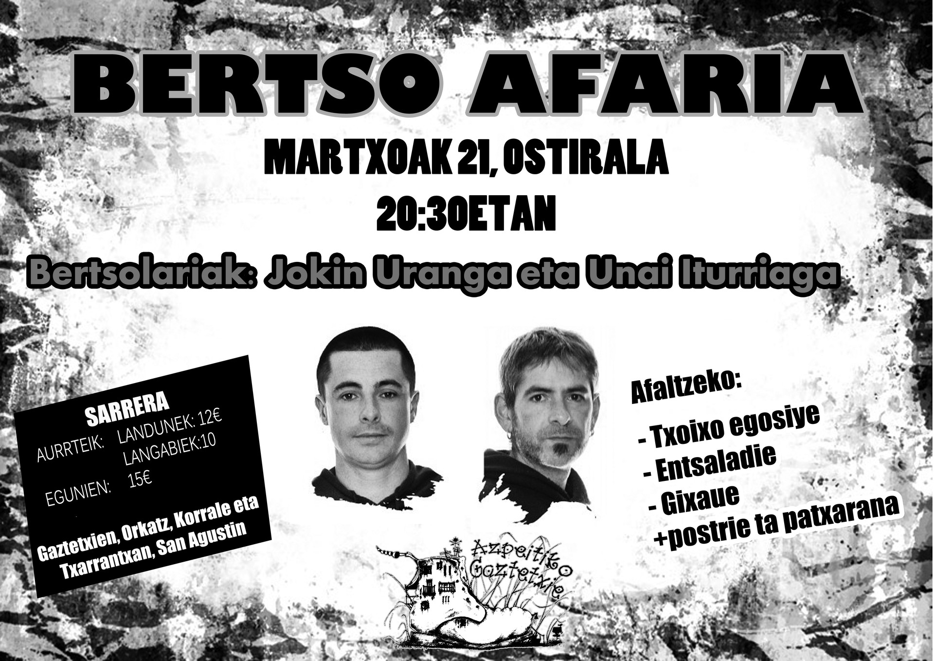 Bertso saioa izango da ostiralean, Gaztetxean