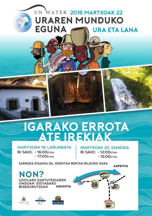Igarako errotak ateak irekiko ditu asteburuan, Uraren Munduko Eguna dela eta