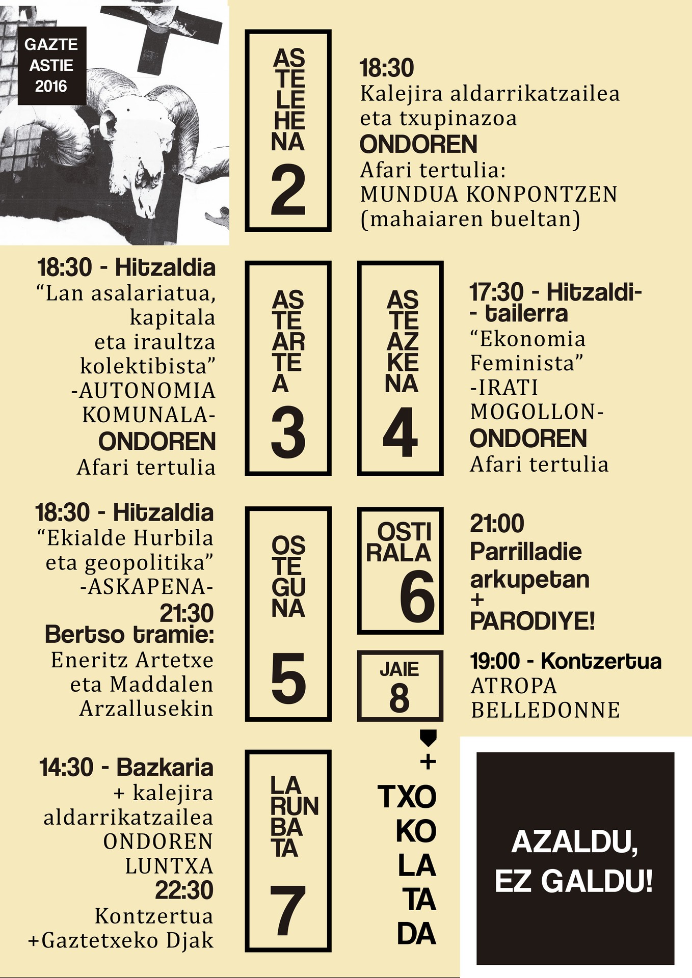 Gazte Astie hemen da!
