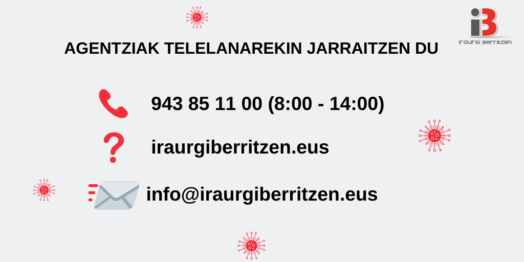 Iraurgi Berritzenek ohiko zerbitzuak eskaintzen jarraitzen du