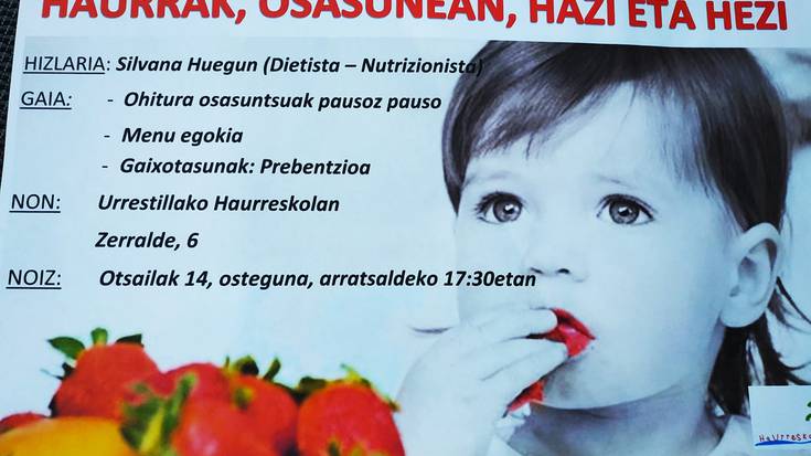 Hitzaldia: 'Haurrak osasunean hazi eta hezi'