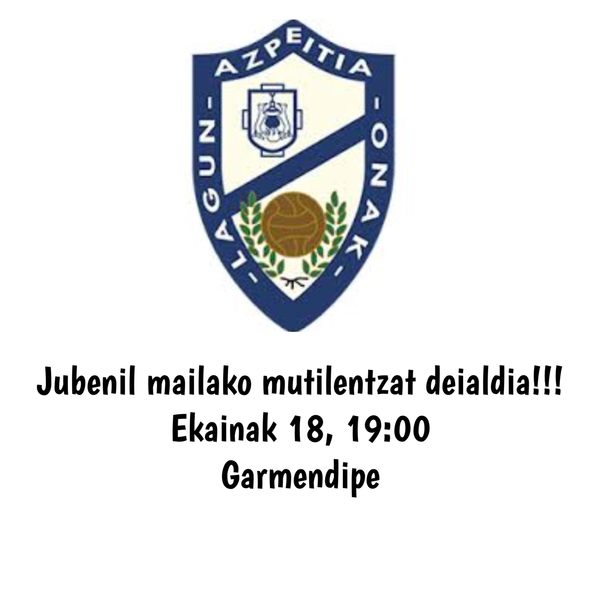 Jubenilen taldea osatzeko deialdia
