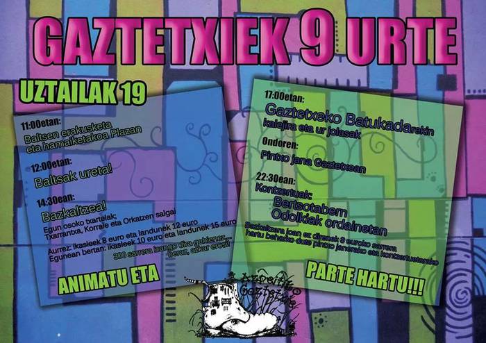 Gaztetxeko bederatzigarren urteurrena