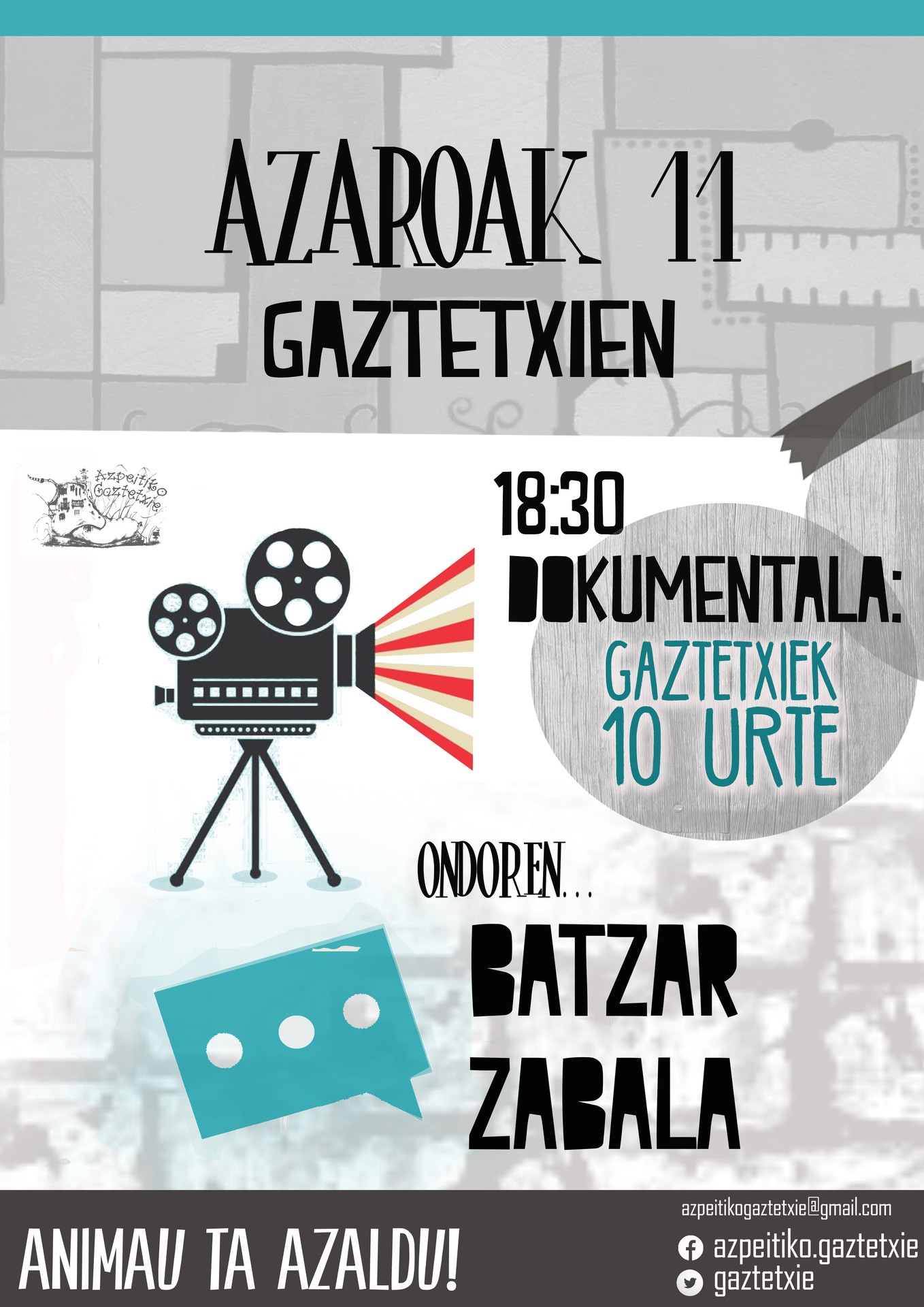 Gaztetxearen dokumentalaren emanaldia eta batzar zabala