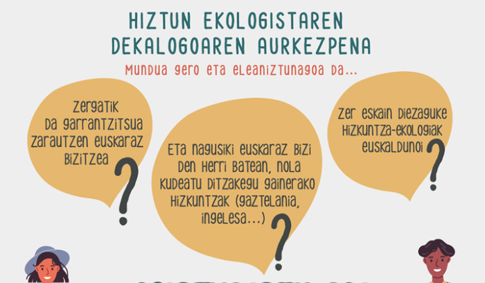 Hiztun Ekologistaren Dekalogoa aurkeztuko dute asteazkenean Zarautzen