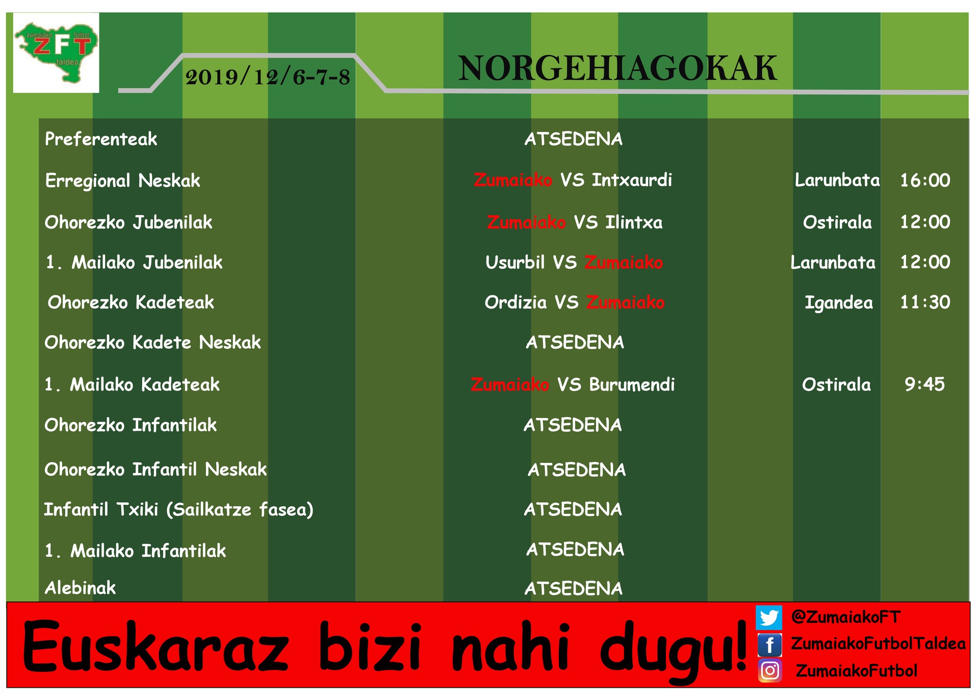Zumaiakoko ohorezko erregionaleko neskek larunbat arratsaldean jokatuko dute Aita Marin Intxaurdiren aurka