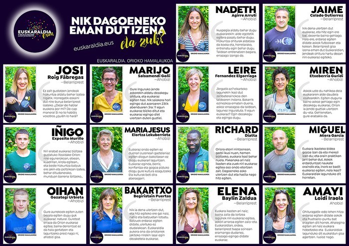 'Hamalaukoaren' posterra zabaldu dute, herritarrak Euskaraldian parte hartzera animatzeko