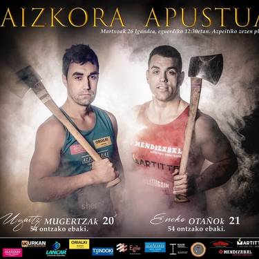 Ugaitz Mugertza eta Eneko Otaño aizkora apustua