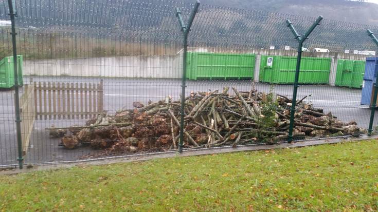 Kimatze lanetan pilatutako egurra herritarren eskura jarri du Udalak