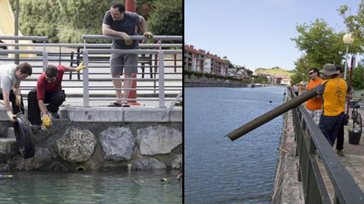 IRUDIA: Urpekariak Narrondo ibaia garbitzen