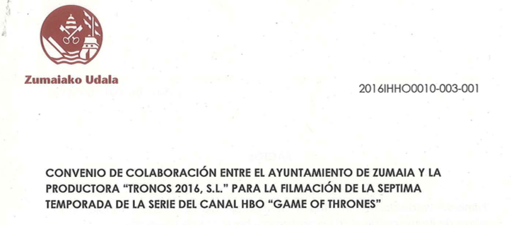 'Game of Thrones'-en errodajearen inguruko bilera irekia egingo da ostegunean