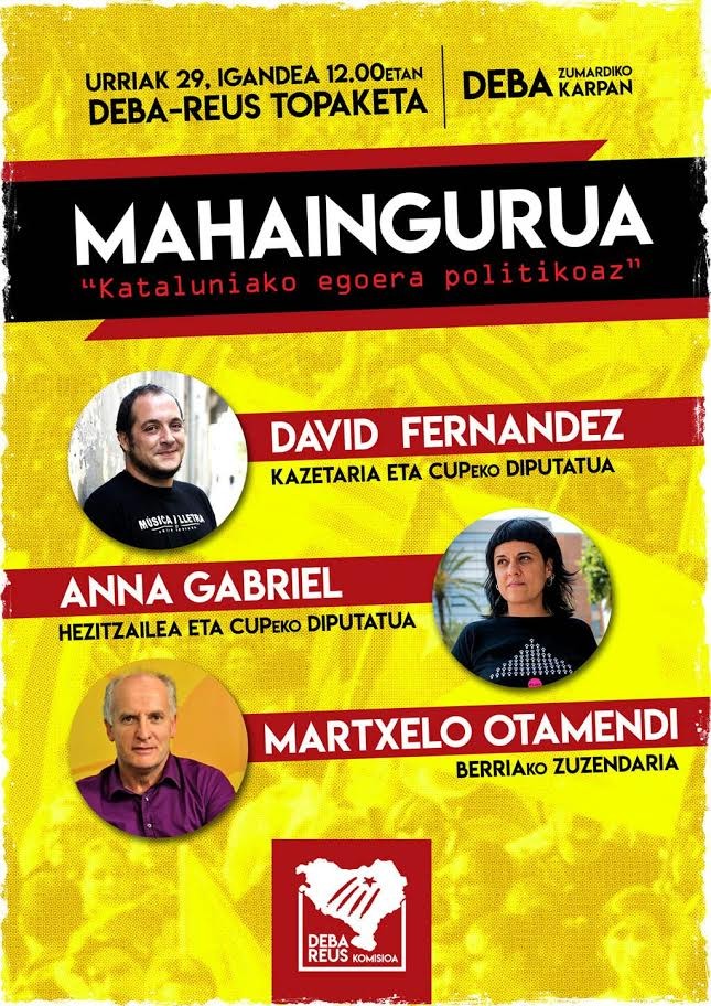 Anna Gabriel eta David Fernandez, asteburuan egingo den Deba-Reus topaketetan