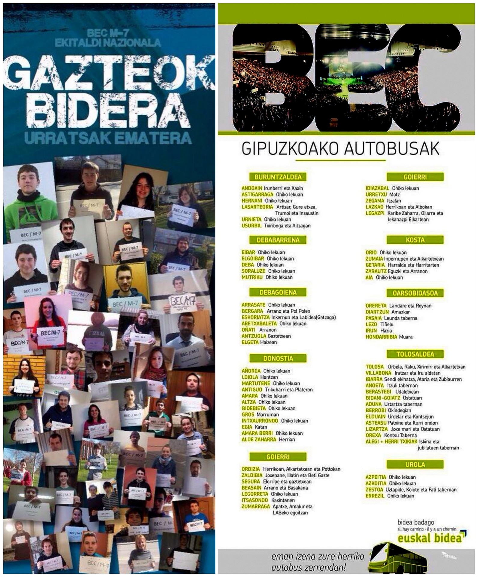 Gazteok bidera urratsak ematera. BEC M-7 Ekitaldi 