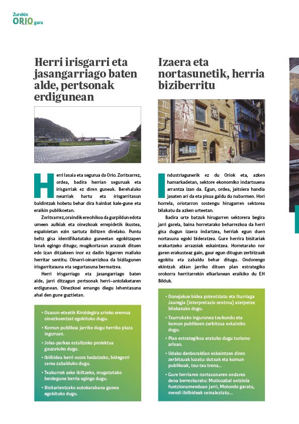 Herri irisgarriago eta jasangarriago baten alde, pertsonak erdigunean