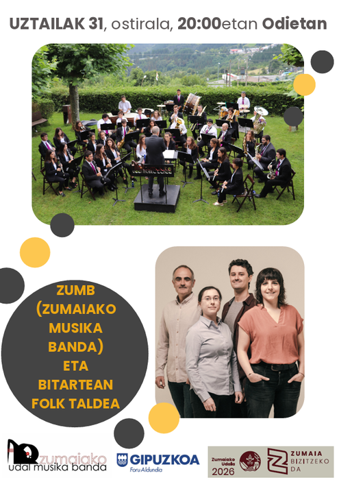42. Zumaiako Musika Jaialdia: Musika Banda eta Bitartean Folk Taldea