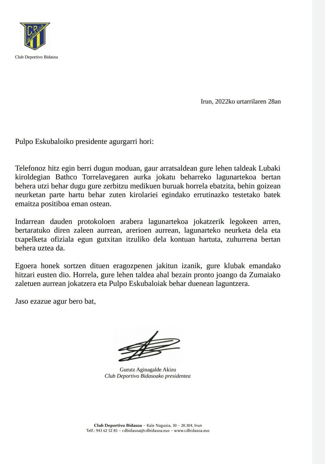 Bertan behera geratu da gaurko Bidasoa eta Torrelavegaren arteko partida