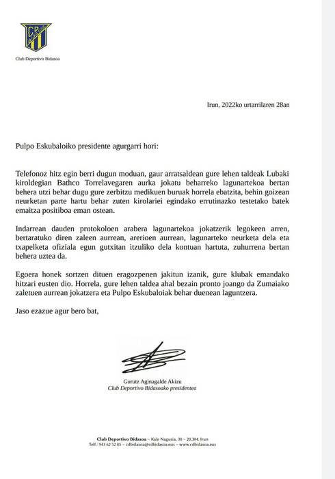 Bertan behera geratu da gaurko Bidasoa eta Torrelavegaren arteko partida