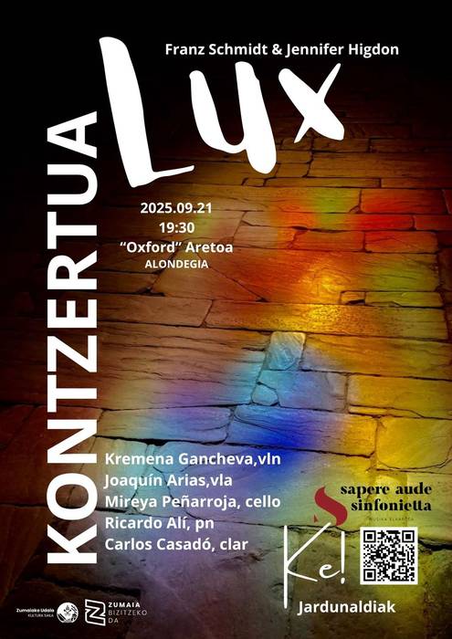 Kontzertua: Sapere Aude Sinfoniettaren 'Lux'