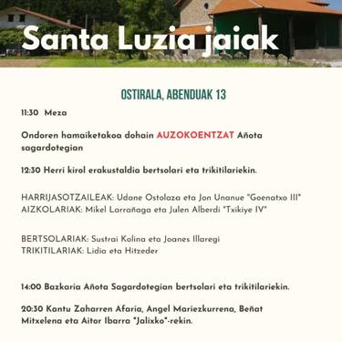 Elosiagako Santa Luzia jaiak