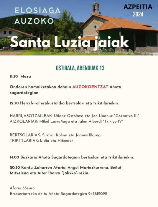 Elosiagako Santa Luzia jaiak