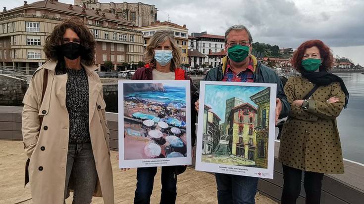 30 margolan herriko dendetako erakusleihoetan sakabanatuta