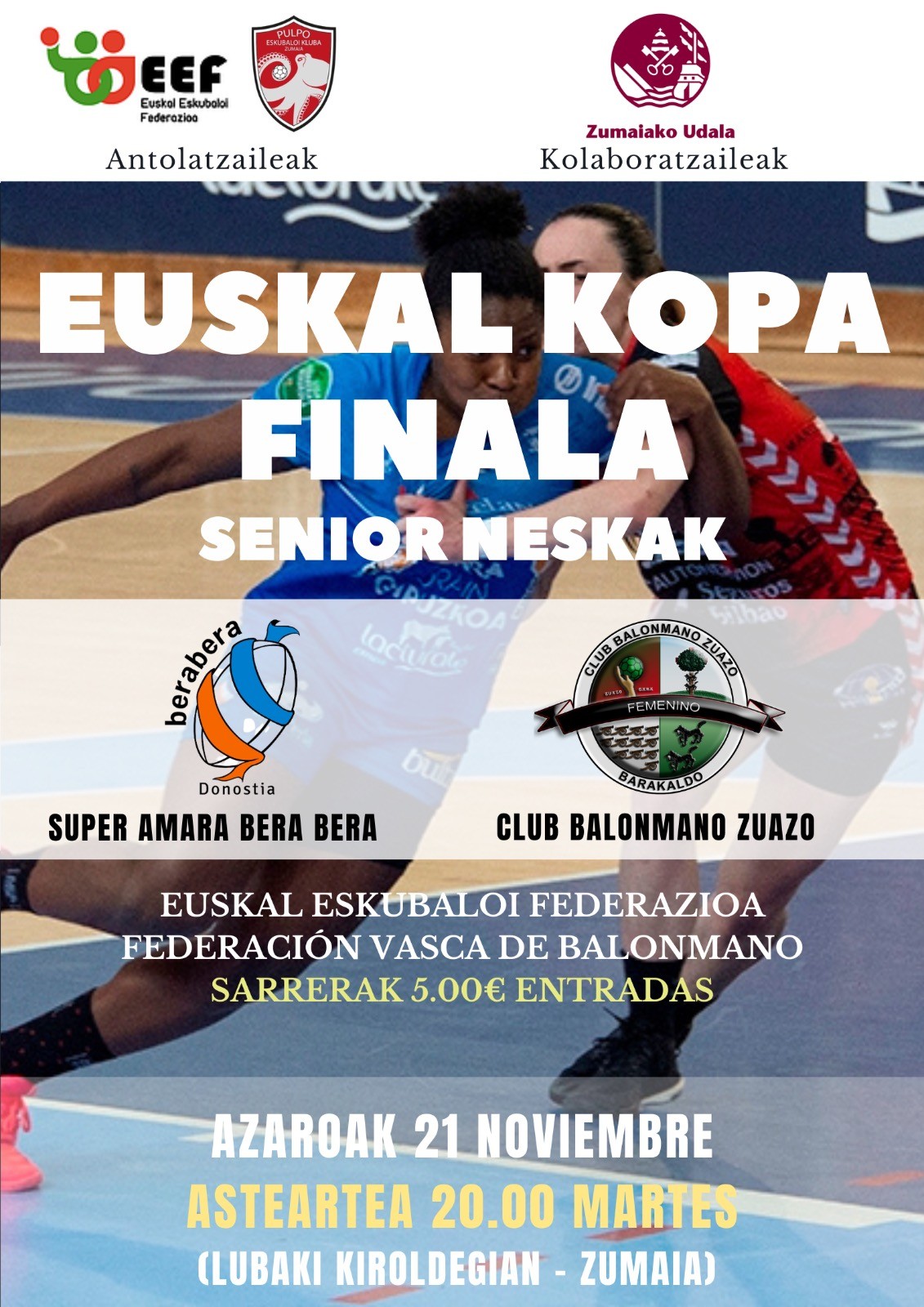 Emakumezkoen Euskal Kopako finala jokatuko da gaur Lubakin