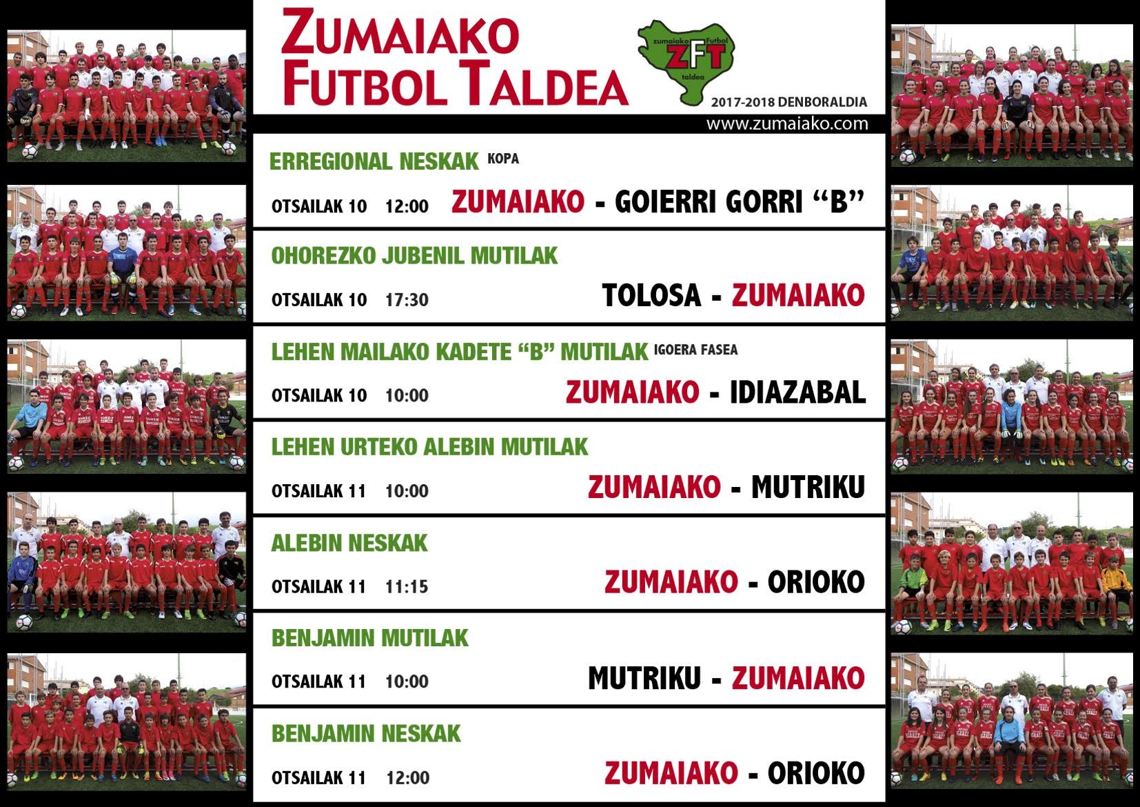 ​Astebukaerako Zumaiko Futbol Taldearen partiduak  