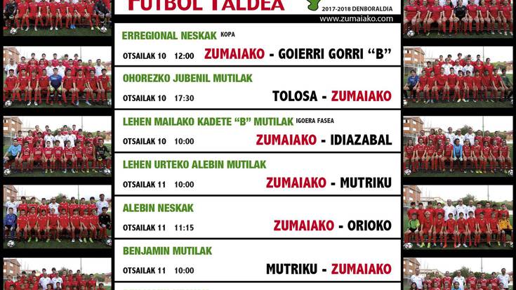 ​Astebukaerako Zumaiko Futbol Taldearen partiduak  