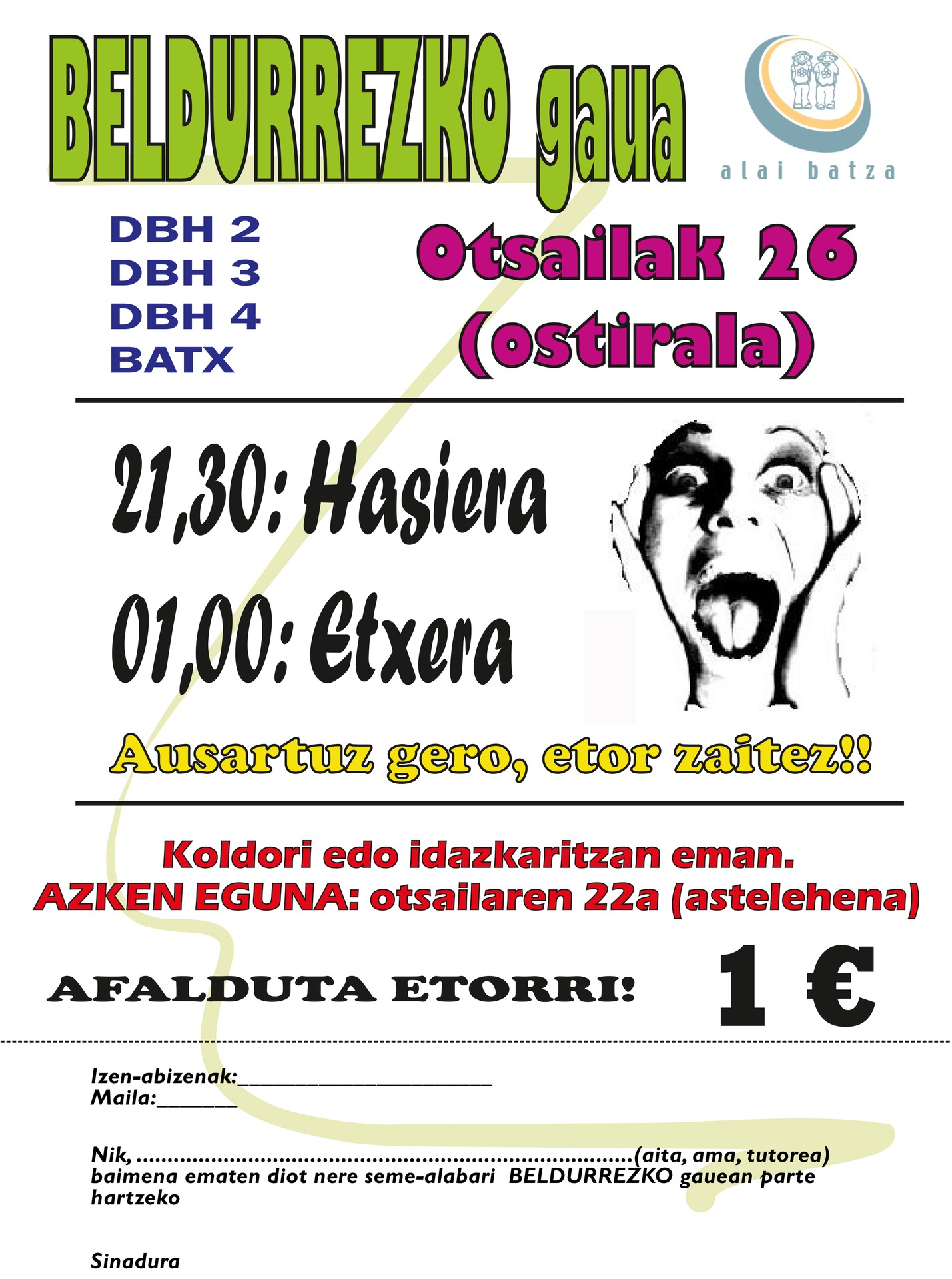 Badator aurtengo beldurrezko gaua. 
