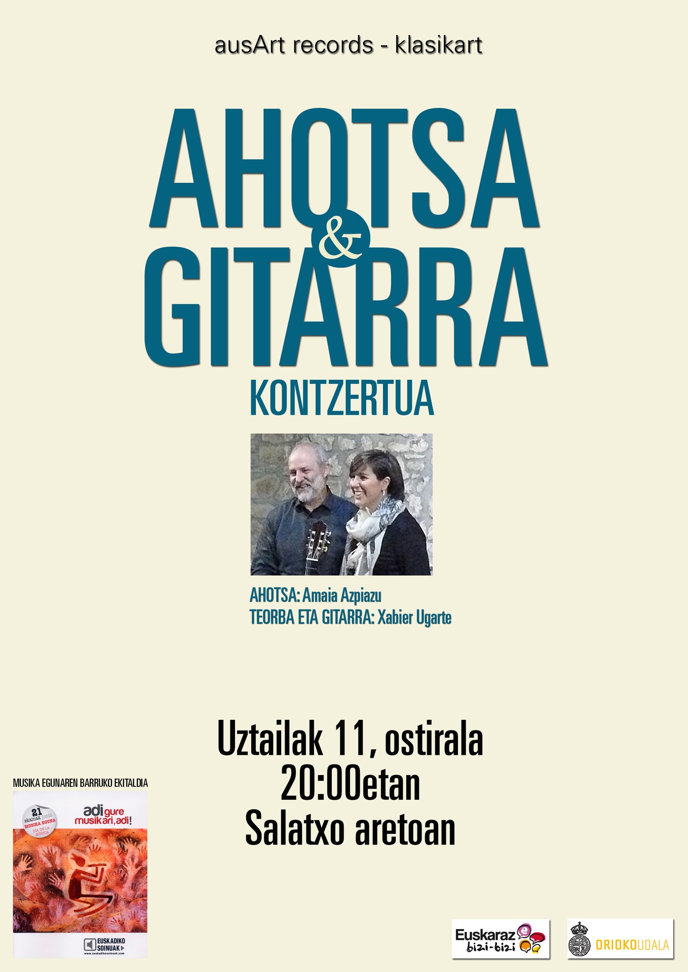 Kartelak: Ahotsa eta gitarra kontzertua ostiralean