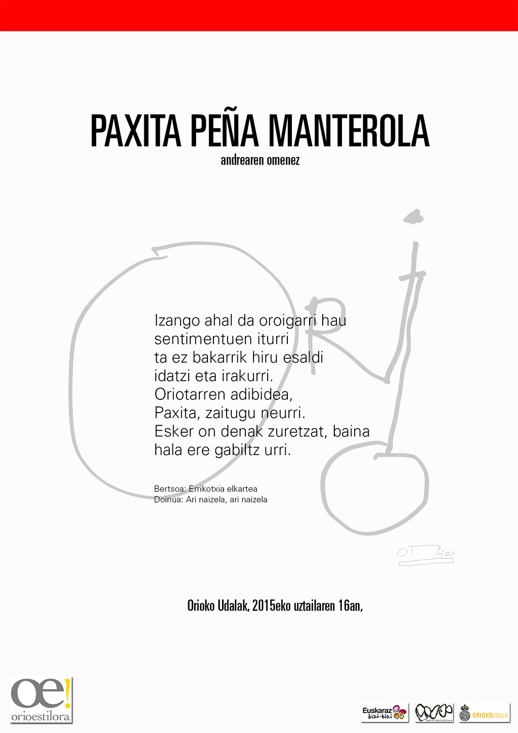 Paxita Peñaren omenezko bertsoa, Errikotxiak egina