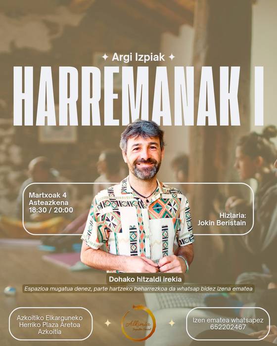 Hitzaldia: Jokin Beristainen 'Argi Izpiak', harremanez