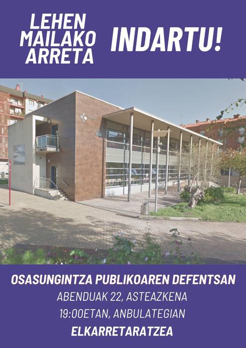 Osasungintza publikoaren aldeko elkarretaratzea