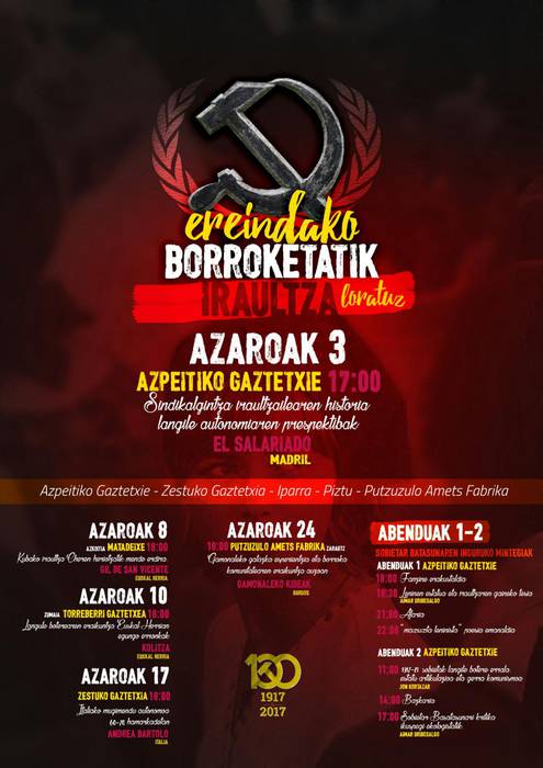 Azpeitiko Gaztetxean hasiko da 'Ereindako borroketatik iraultza loratuz' hitzaldi zikloa, ostiralean