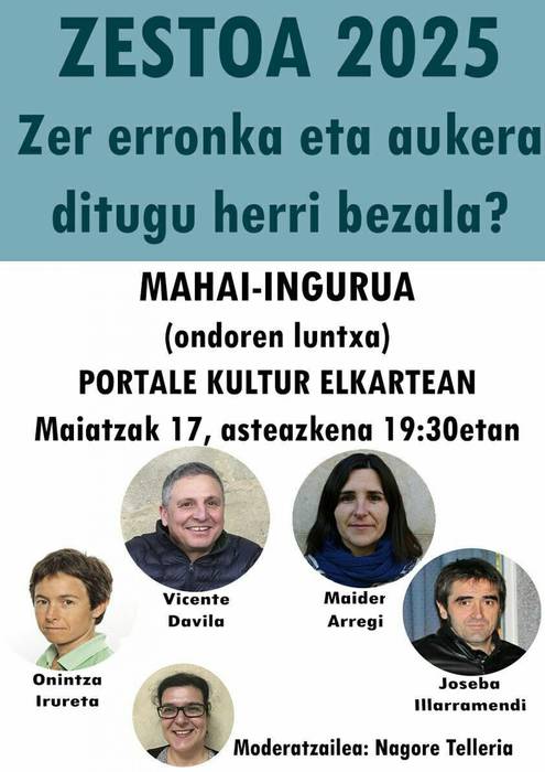 Zestoak 2025era begira izan ditzakeen erronkez mahai ingurua izango da asteazkenean Portale elkartean