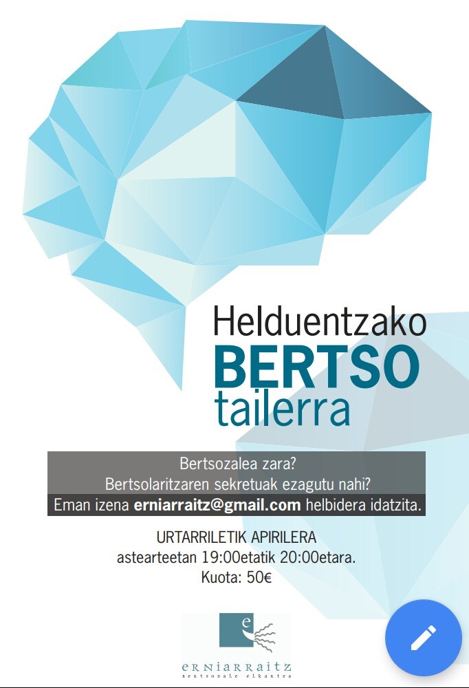 Helduentzako Bertso Tailerra