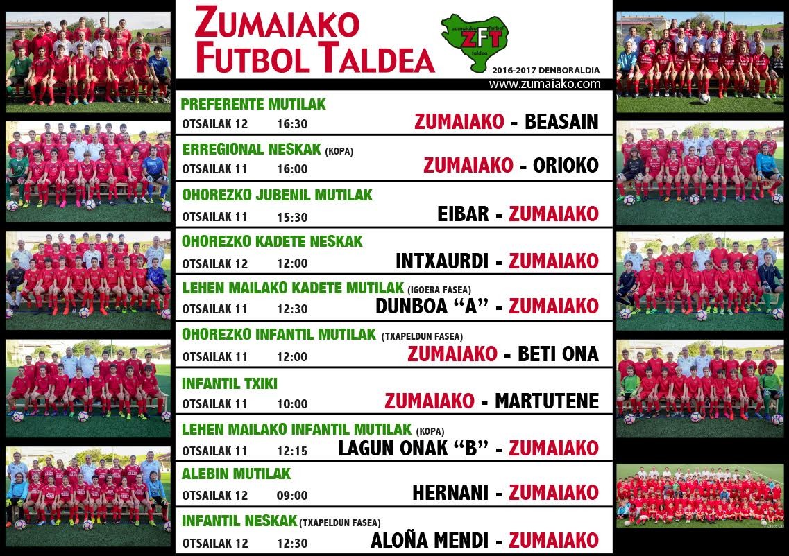 ​Astebukaerako Zumaiko Futbol Taldearen partiduak  