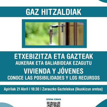 Hitzaldia: "Etxebizitza eta gazteak. Aukerak eta baliabideak ezagutu"