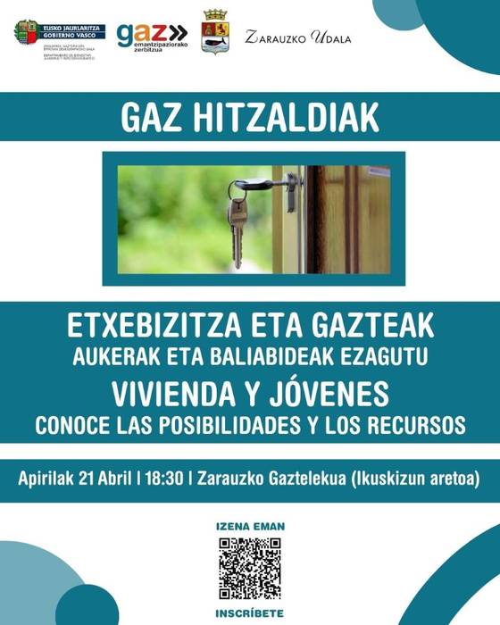 Hitzaldia: "Etxebizitza eta gazteak. Aukerak eta baliabideak ezagutu"