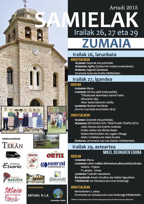 Larunbatean hasiko dira Artadin San Migel jaiak ospatzen